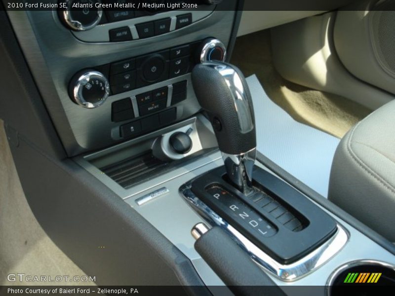 Atlantis Green Metallic / Medium Light Stone 2010 Ford Fusion SE