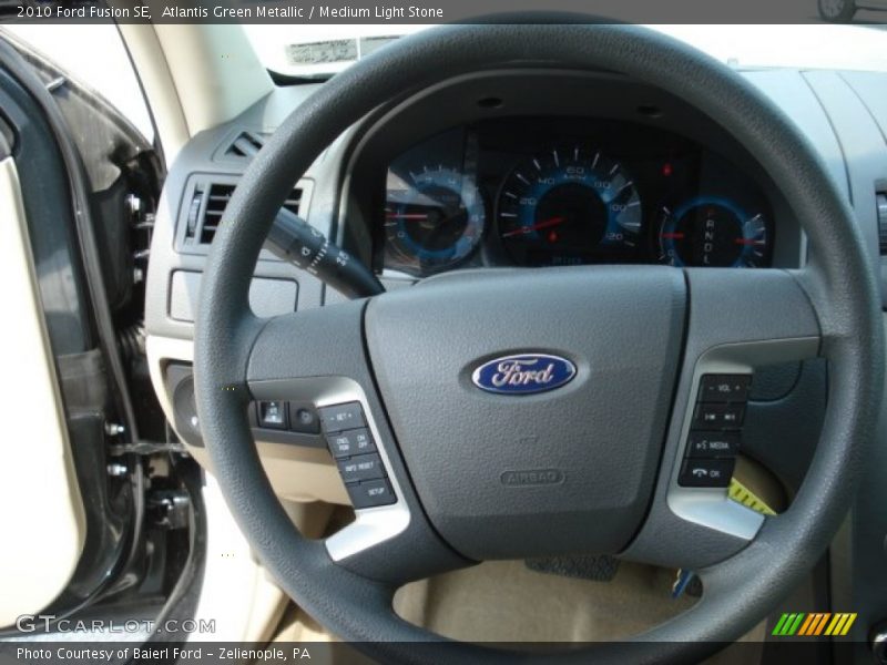 Atlantis Green Metallic / Medium Light Stone 2010 Ford Fusion SE