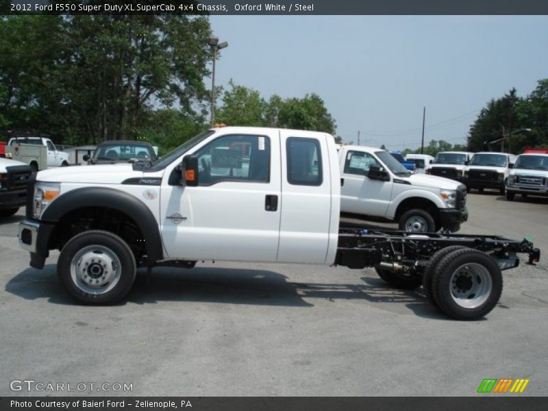 Oxford White / Steel 2012 Ford F550 Super Duty XL SuperCab 4x4 Chassis