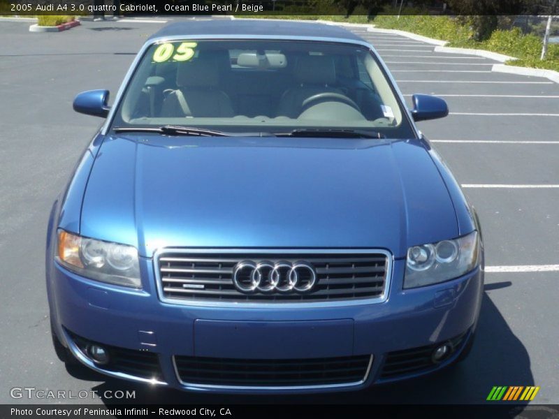 Ocean Blue Pearl / Beige 2005 Audi A4 3.0 quattro Cabriolet