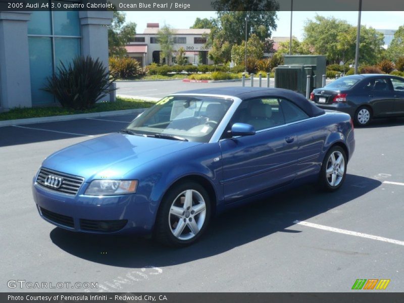 Ocean Blue Pearl / Beige 2005 Audi A4 3.0 quattro Cabriolet