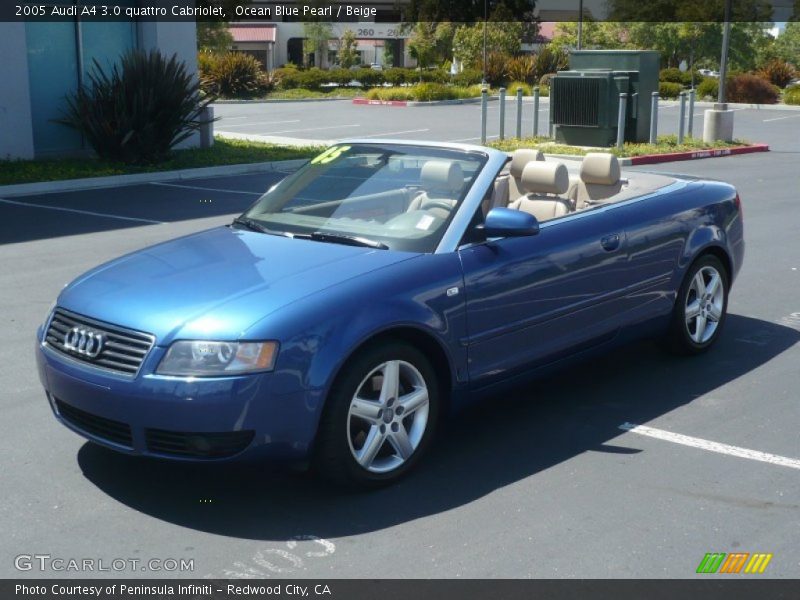 Ocean Blue Pearl / Beige 2005 Audi A4 3.0 quattro Cabriolet