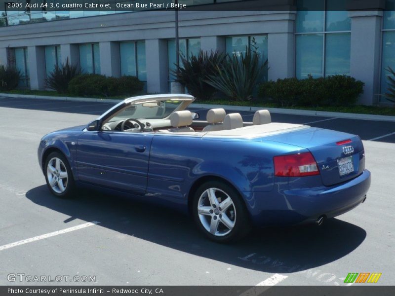 Ocean Blue Pearl / Beige 2005 Audi A4 3.0 quattro Cabriolet