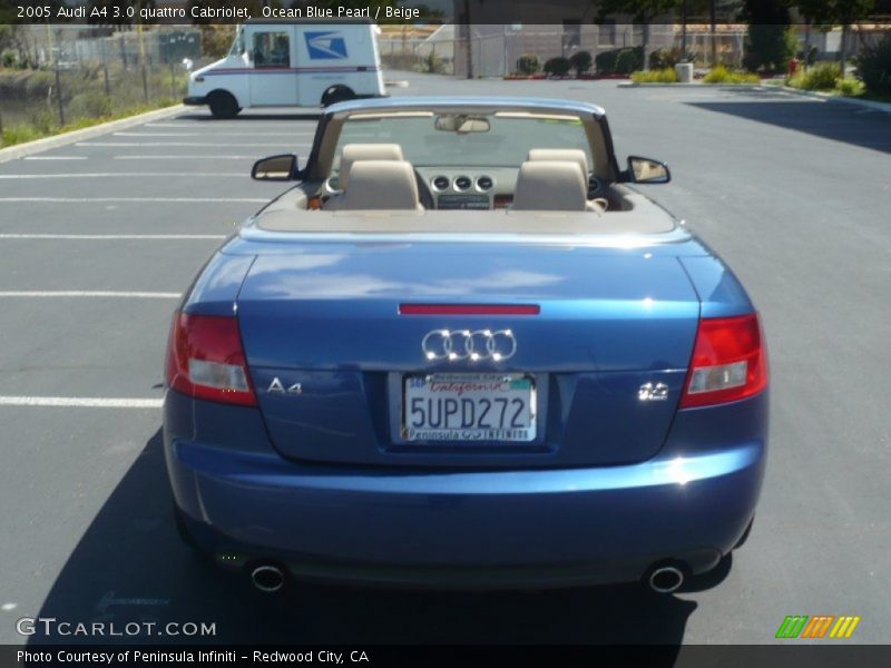 Ocean Blue Pearl / Beige 2005 Audi A4 3.0 quattro Cabriolet