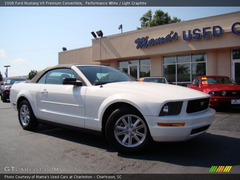 Performance White / Light Graphite 2008 Ford Mustang V6 Premium Convertible