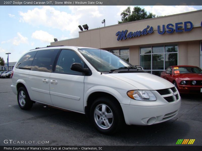 Stone White / Medium Slate Gray 2007 Dodge Grand Caravan SXT