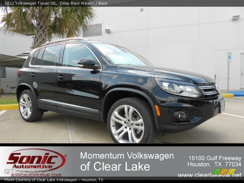 Deep Black Metallic / Black 2012 Volkswagen Tiguan SEL