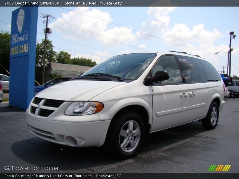 Stone White / Medium Slate Gray 2007 Dodge Grand Caravan SXT