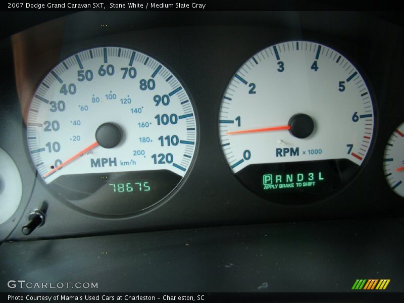 Stone White / Medium Slate Gray 2007 Dodge Grand Caravan SXT