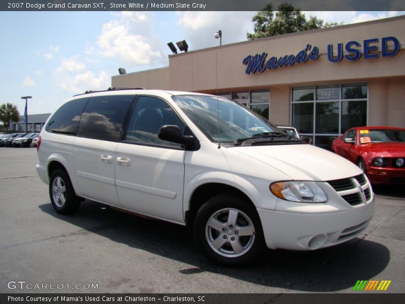 Stone White / Medium Slate Gray 2007 Dodge Grand Caravan SXT