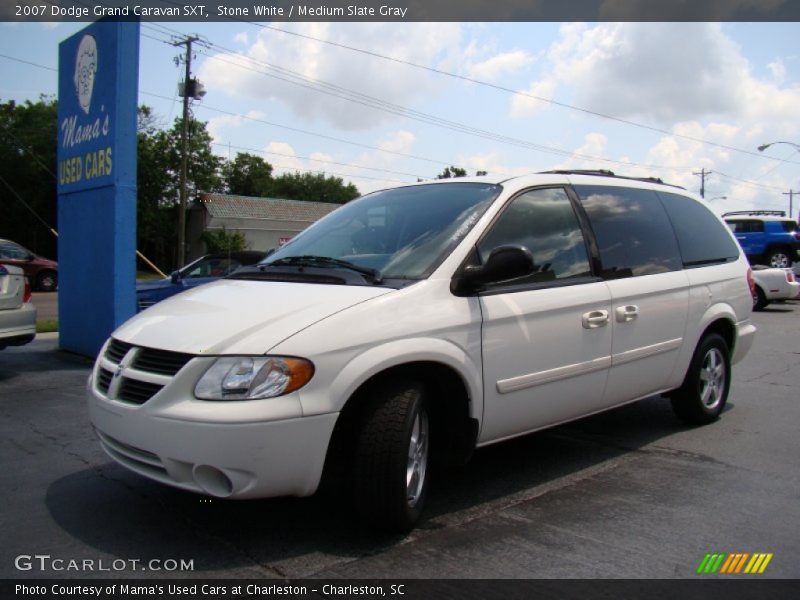 Stone White / Medium Slate Gray 2007 Dodge Grand Caravan SXT