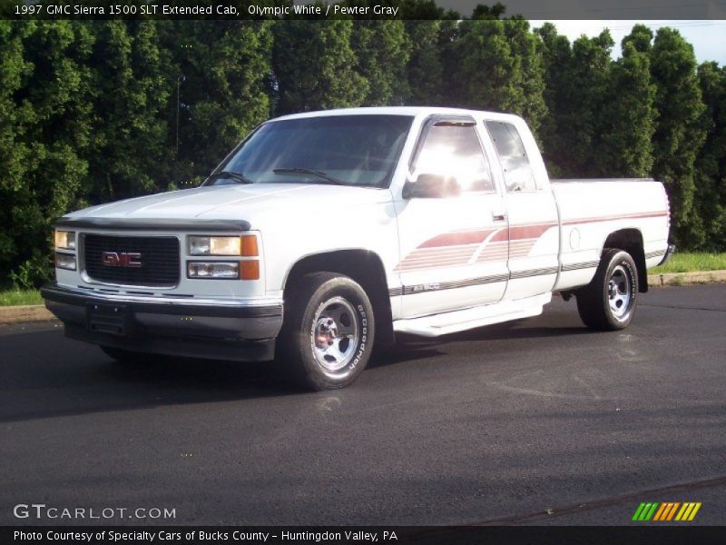 Olympic White / Pewter Gray 1997 GMC Sierra 1500 SLT Extended Cab