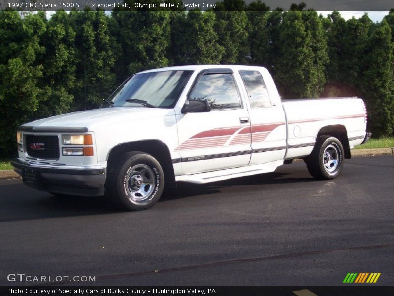 Olympic White / Pewter Gray 1997 GMC Sierra 1500 SLT Extended Cab