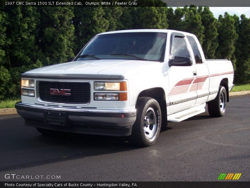 Olympic White / Pewter Gray 1997 GMC Sierra 1500 SLT Extended Cab