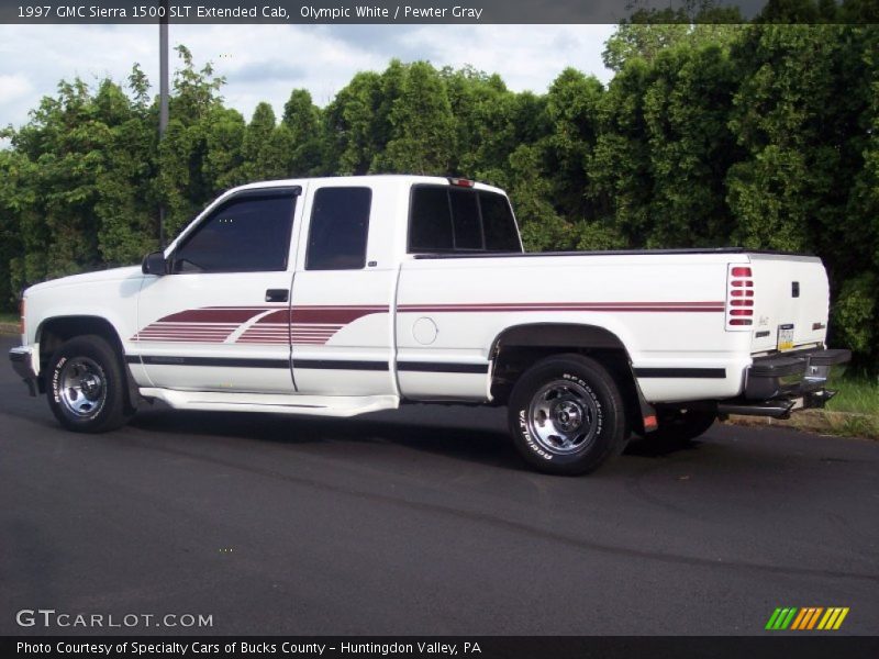 Olympic White / Pewter Gray 1997 GMC Sierra 1500 SLT Extended Cab