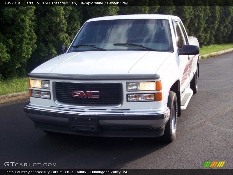 Olympic White / Pewter Gray 1997 GMC Sierra 1500 SLT Extended Cab