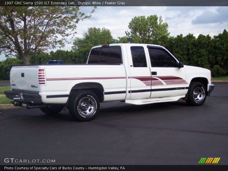 Olympic White / Pewter Gray 1997 GMC Sierra 1500 SLT Extended Cab