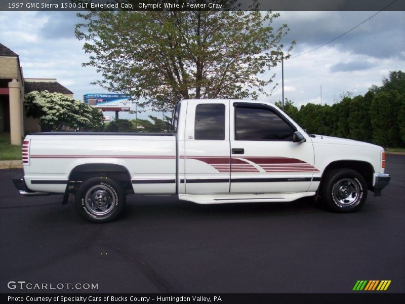 Olympic White / Pewter Gray 1997 GMC Sierra 1500 SLT Extended Cab