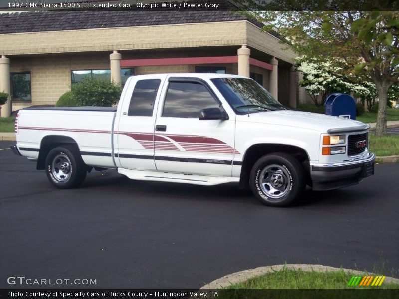 Olympic White / Pewter Gray 1997 GMC Sierra 1500 SLT Extended Cab