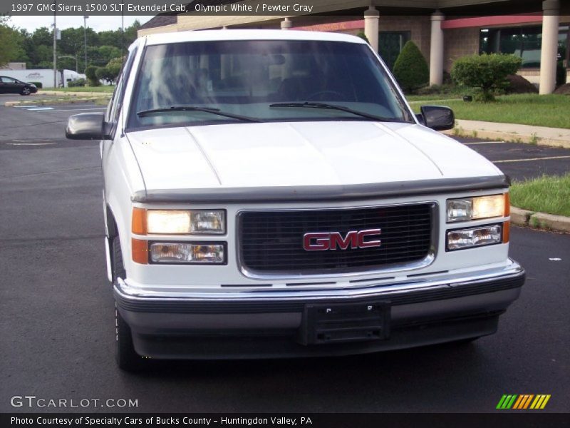 Olympic White / Pewter Gray 1997 GMC Sierra 1500 SLT Extended Cab