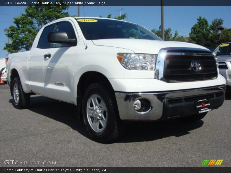 Super White / Sand Beige 2010 Toyota Tundra Double Cab