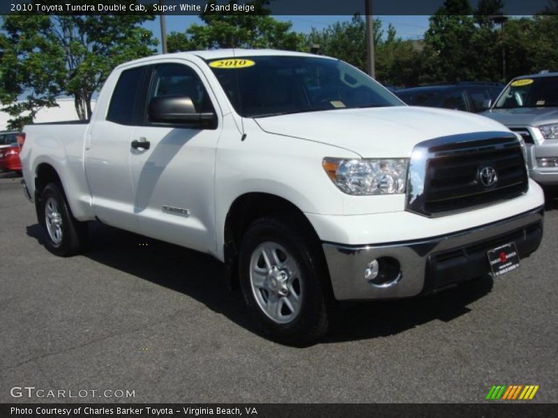 Super White / Sand Beige 2010 Toyota Tundra Double Cab