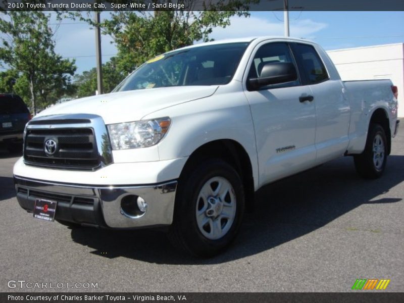 Super White / Sand Beige 2010 Toyota Tundra Double Cab