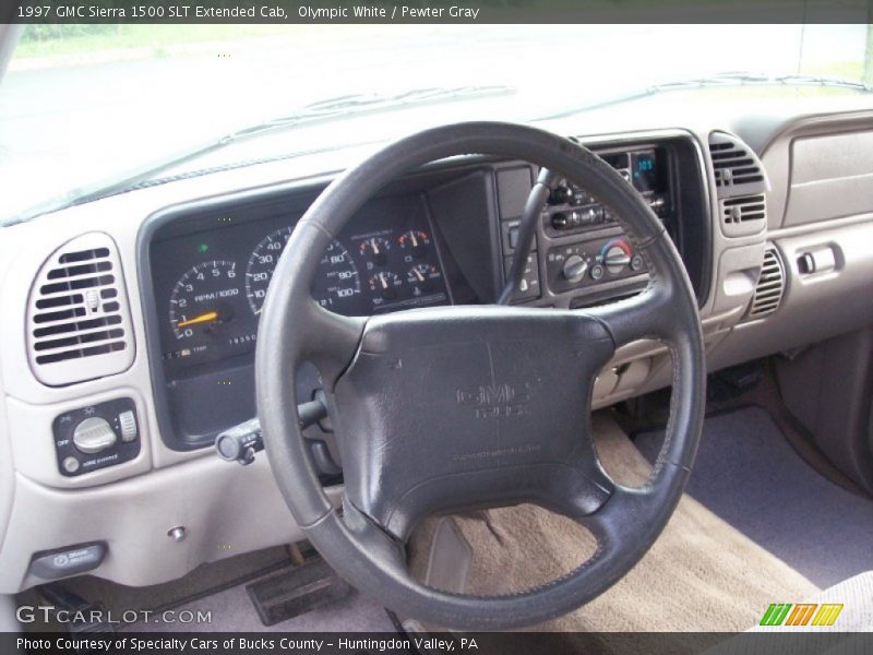 Olympic White / Pewter Gray 1997 GMC Sierra 1500 SLT Extended Cab