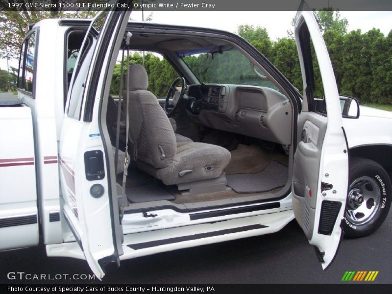 Olympic White / Pewter Gray 1997 GMC Sierra 1500 SLT Extended Cab