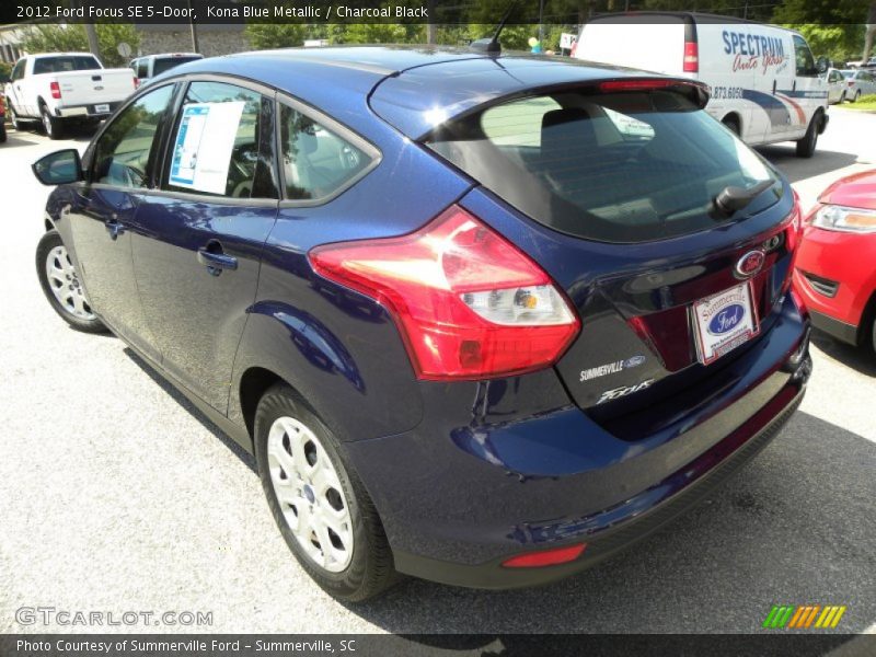 Kona Blue Metallic / Charcoal Black 2012 Ford Focus SE 5-Door