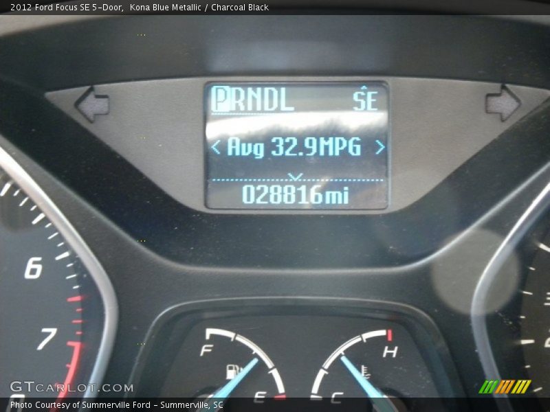 Kona Blue Metallic / Charcoal Black 2012 Ford Focus SE 5-Door