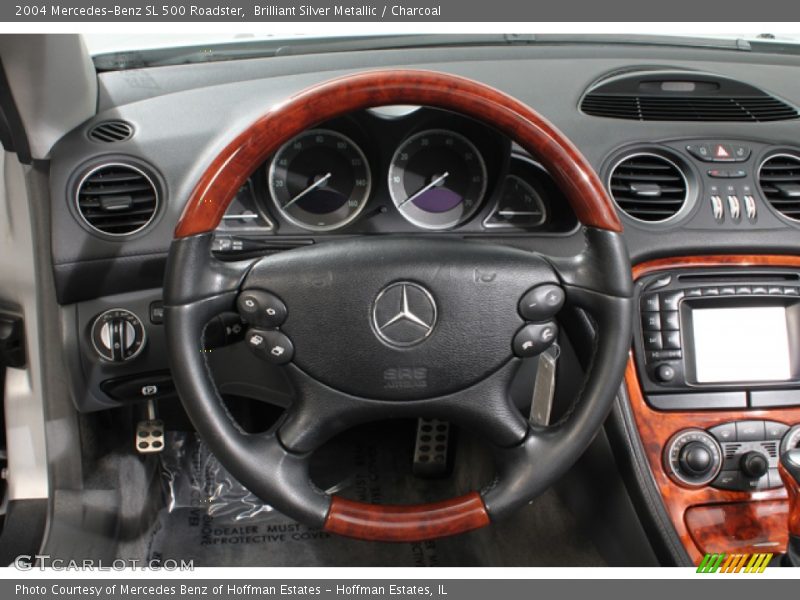 Brilliant Silver Metallic / Charcoal 2004 Mercedes-Benz SL 500 Roadster