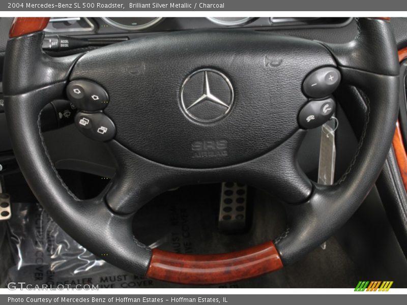 Brilliant Silver Metallic / Charcoal 2004 Mercedes-Benz SL 500 Roadster