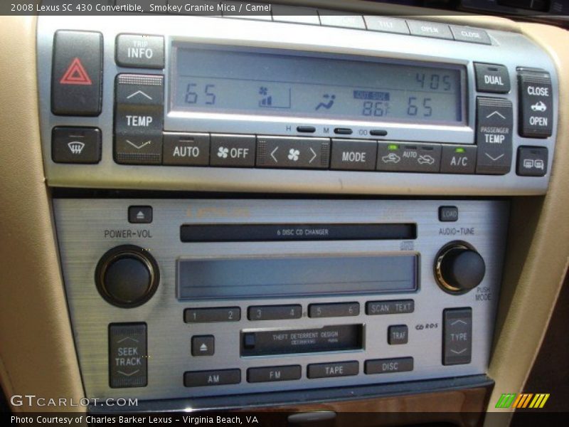 Controls of 2008 SC 430 Convertible