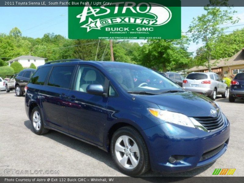 South Pacific Blue Pearl / Light Gray 2011 Toyota Sienna LE