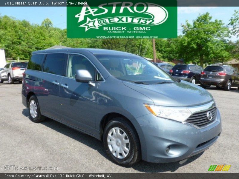 Twilight Gray / Beige 2011 Nissan Quest 3.5 S