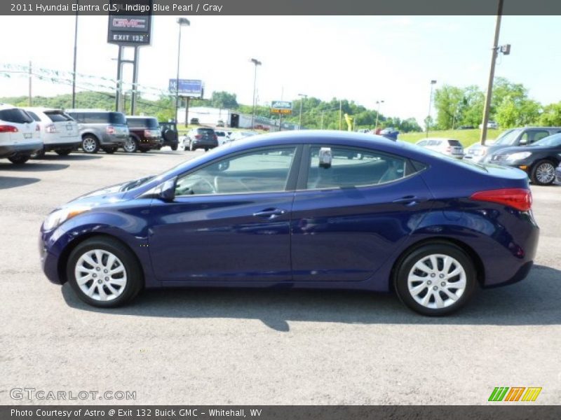 Indigo Blue Pearl / Gray 2011 Hyundai Elantra GLS