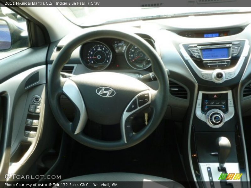 Indigo Blue Pearl / Gray 2011 Hyundai Elantra GLS