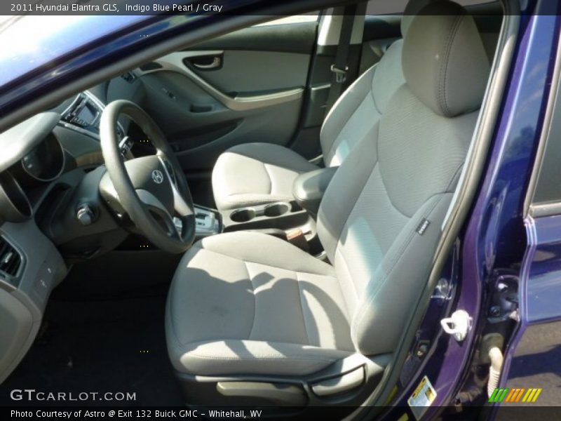 Indigo Blue Pearl / Gray 2011 Hyundai Elantra GLS