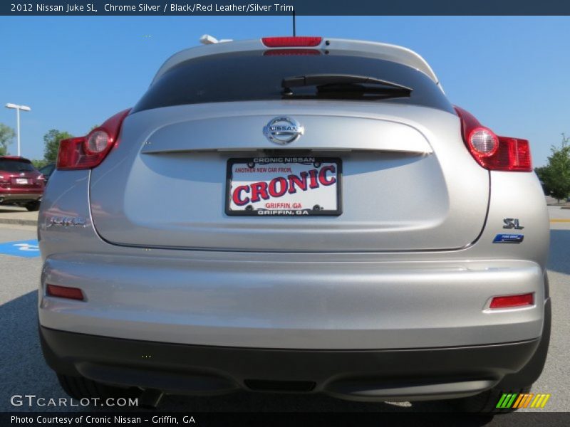 Chrome Silver / Black/Red Leather/Silver Trim 2012 Nissan Juke SL