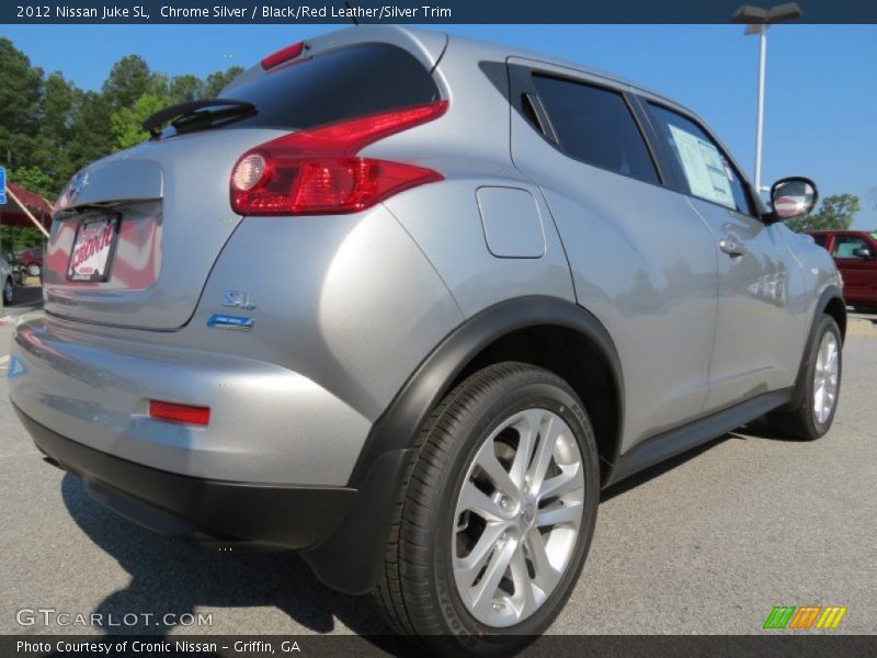 Chrome Silver / Black/Red Leather/Silver Trim 2012 Nissan Juke SL