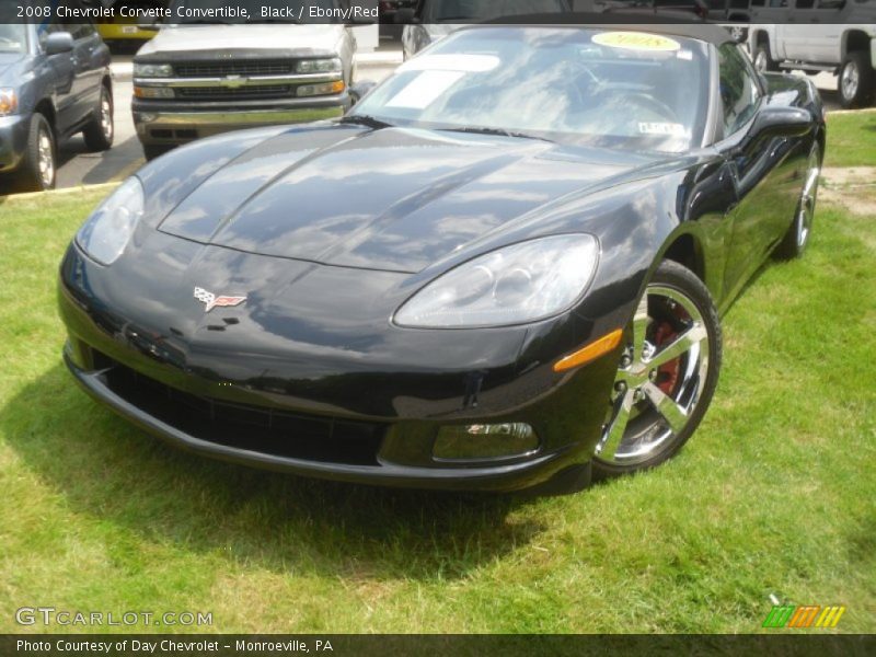 Black / Ebony/Red 2008 Chevrolet Corvette Convertible