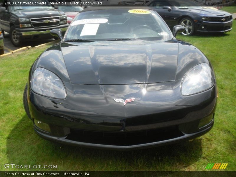 Black / Ebony/Red 2008 Chevrolet Corvette Convertible