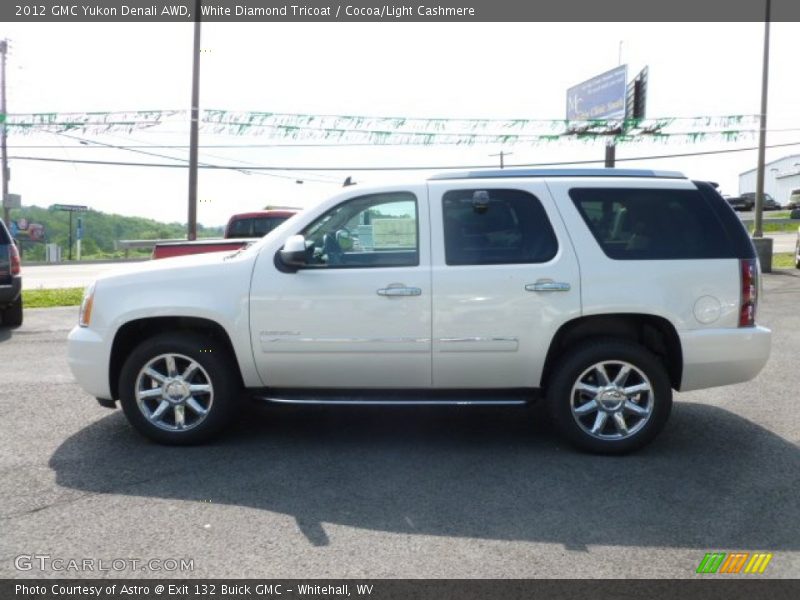 White Diamond Tricoat / Cocoa/Light Cashmere 2012 GMC Yukon Denali AWD