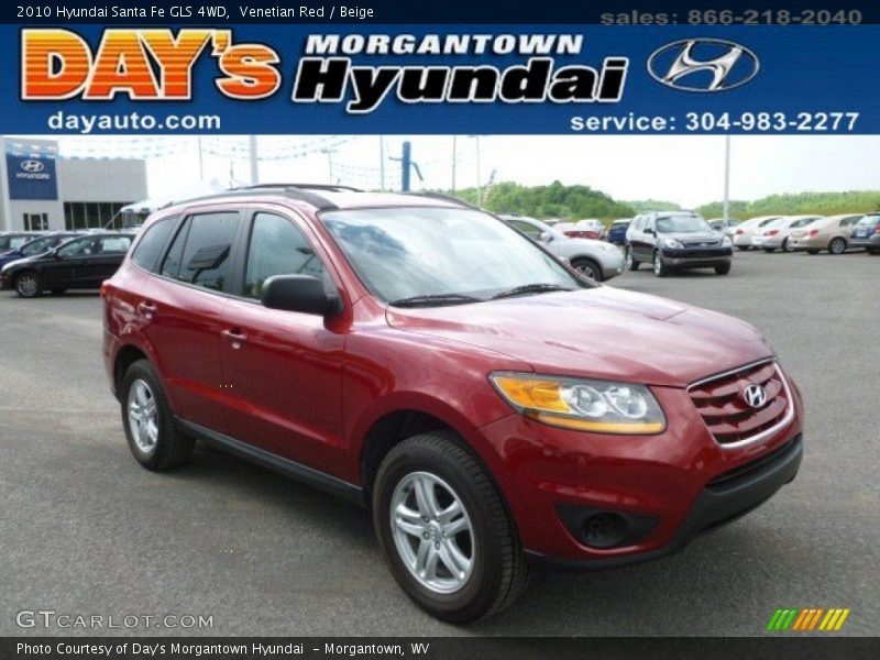 Venetian Red / Beige 2010 Hyundai Santa Fe GLS 4WD