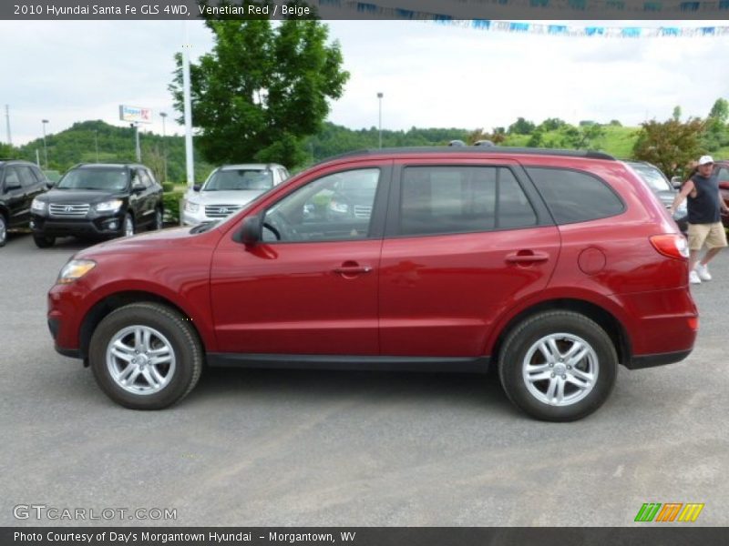 Venetian Red / Beige 2010 Hyundai Santa Fe GLS 4WD