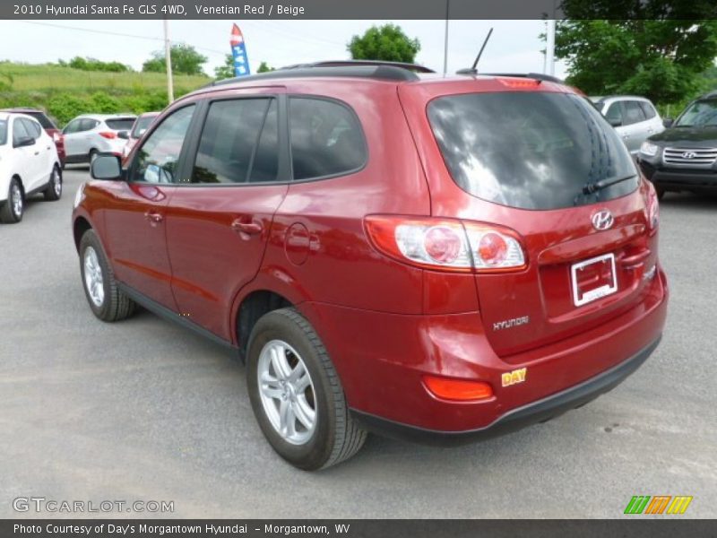 Venetian Red / Beige 2010 Hyundai Santa Fe GLS 4WD
