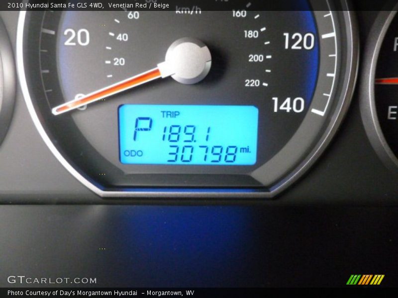 Venetian Red / Beige 2010 Hyundai Santa Fe GLS 4WD