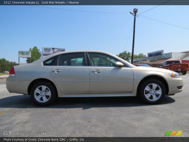 Gold Mist Metallic / Neutral 2012 Chevrolet Impala LS