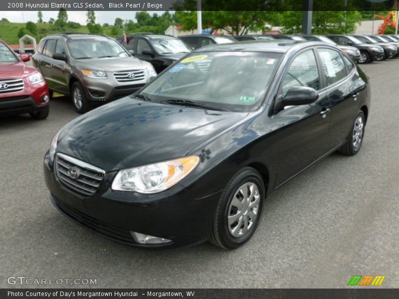 Black Pearl / Beige 2008 Hyundai Elantra GLS Sedan